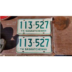 TWO 1974 LICENSE PLATES