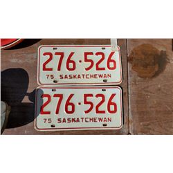 TWO 1975 LICENSE PLATES