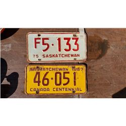 1967 LICENSE PLATE AND 1975 FARM LICENSE PLATE