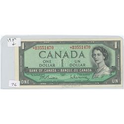 1954 CANADIAN 1 DOLLAR BILL