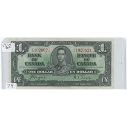 1937 CANADIAN 1 DOLLAR BILL
