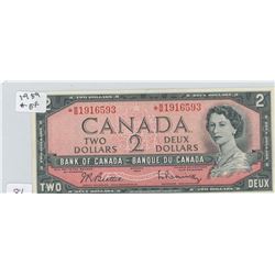 1954 CANADIAN 2 DOLLAR BILL
