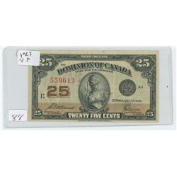 1923 CANADIAN TWENTY-FIVE CENT SHIN PLASTER