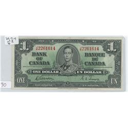 1937 CANADIAN 1 DOLLAR BILL