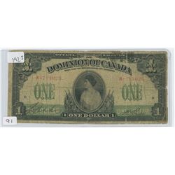 1923 CANADIAN 1 DOLLAR BILL