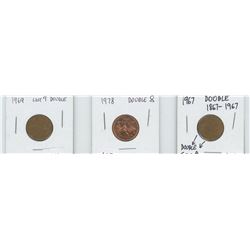 1967,1969,1978 CANADIAN PENNY 1967 DOUBLE 1867 - 1967 AS WELL AS A DOUBLE C & A, 1969 LAST 9 DOUBLE,