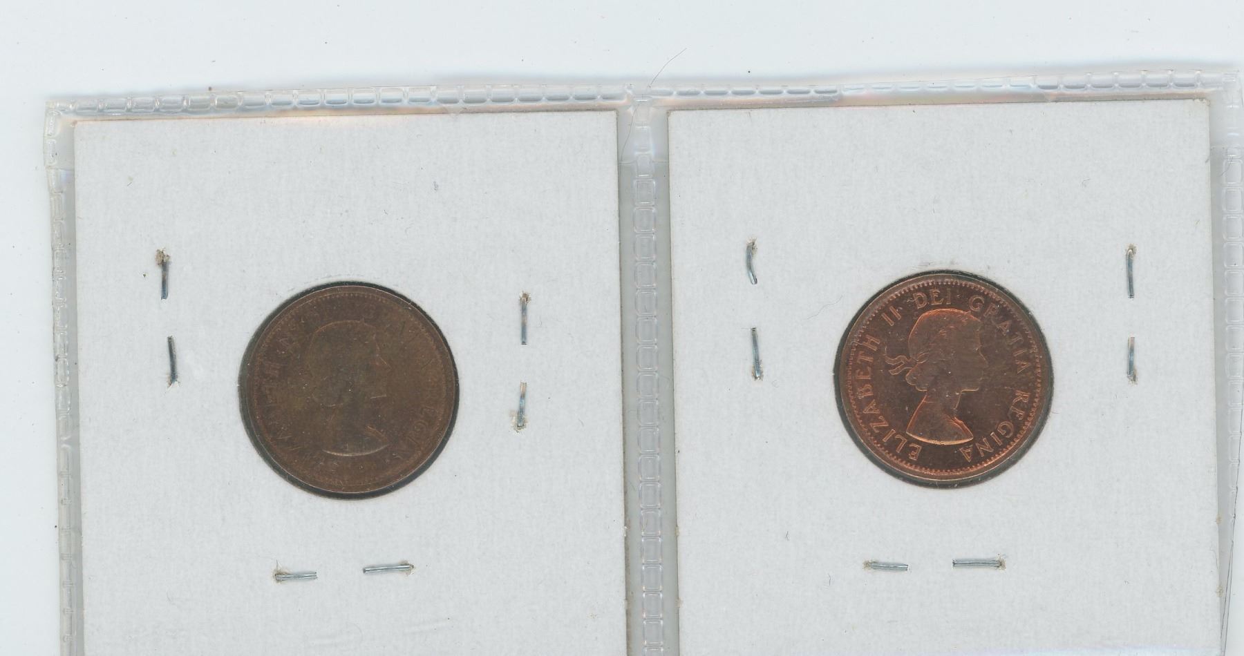 1963 CANADIAN PENNY HANGING 3 1964 PENNY DOUBLE HANGING 4 1963 CANADIAN PENNY HANGING 3 1964 PENNY DOUBLE HANGING 4