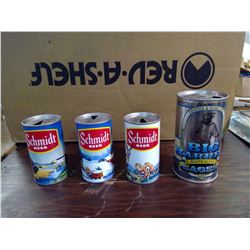 4 VINTAGE BEER CANS