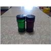 Image 1 : VINATGE DAVAR GREEN AND PURPLE SPICE CONTAINERS