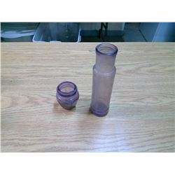 2 PURPLE GLASS BOTTLES
