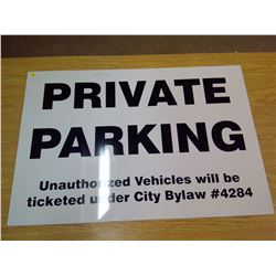 PRIVATE PARKING SIGN PLASTIC