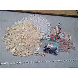 SEWING SUPPLIES AND DOILIES