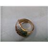 Image 3 : SILVER AND GOLD PLATED GEMSTONE RING (STAMPED 925)