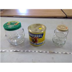 PEANUT BUTTER TINS AND JARS