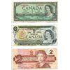 Image 1 : CANADA BILLS PAGE $1 (1954), $1 (1973), $2 (1986)