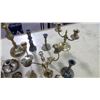 Image 2 : LOT OF BRASS CANDLE HOLDERS