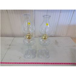 GLASS KEROSENE LAMP W/ CIRCUS ART