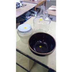 VINTAGE JUG, JAR, AND BOWL