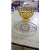 Image 1 : PRESSED GLASS SNACK TRAY, ETC.