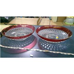2 PRESSED GLASS BOWLS