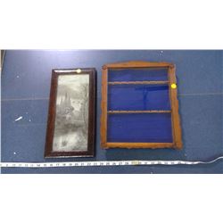 FRAMED B+W PHOTO AND COLLECTOR SPOON RACK