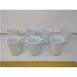 7 WHITE MUGS