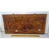 Image 1 : 1980 24" WIDE 1" THICK HARDWOOD CARVED SLAB 'THAI VILLAGE' TEAK