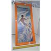 Image 1 : 1965 LITHO PRINT 'WATER SKIER' IN ORIGINAL 1965 ORANGE PLASTIC FRAME - 27"