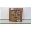 Image 1 : 1982 NAVAJO GENUINE SAND PAINTING '4 DIRECTIONS' OAK FRAME 6" SQUARE