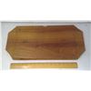 Image 2 : 1980 THAILAND 20" LONG GOLDEN TEAK CARVED WOODEN TRAY - 3/4" THICK