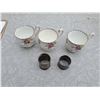 Image 1 : 3 ROYAL ALBERT TEACUPS AND 2 SILVER NAPKIN RINGS