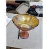 Image 1 : CARNIVAL GLASS STANDING BOWL
