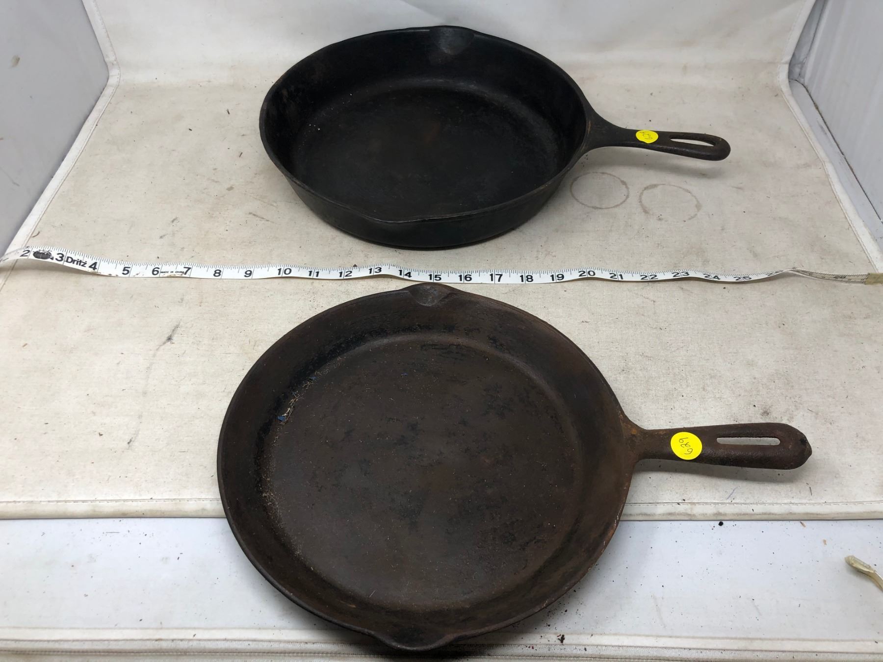 2 CAST IRON FRYING PANS