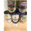 Image 2 : 6 OIL CONTAINERS - TEXACO, SHELL, QUAKER STATE - 3 TIN AND 3 CARDBOARD