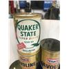 Image 3 : 6 OIL CONTAINERS - TEXACO, SHELL, QUAKER STATE - 3 TIN AND 3 CARDBOARD