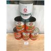 Image 1 : 6 OIL CONTAINERS - 5 GULF, 1 TEXACO - CARDBOARD