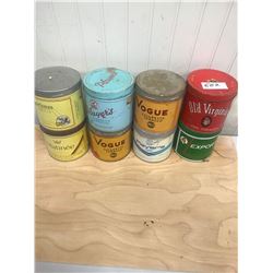 8 TOBACCO ROUND TINS