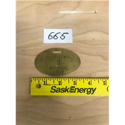 DRAY LICENSE - BRASS 1950 (GREAT CONDITION) - DELIVERY #3 WEYBURN, SK.
