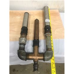 3 STEAM/AIR WHISTLES - ALL MAKE SOUND - PUT ON HOMEMADE PIP