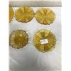 Image 2 : 6 AMBER GLASS PIECES - 8" AND 6" PLATES AND 3 FIRE KING PEACH LUSTER PIECES
