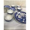 Image 2 : LOT OF 8 BLUE JAPAN PIECES AND 4 GLASS PIECES