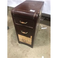 3 DRAWER NIGHTSTAND - 1940S - NEEDS REFINISHING - 26" HIGH 11" WIDE