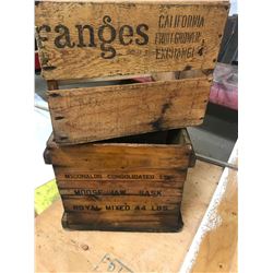 2 WOODEN CONFECTION BOXES