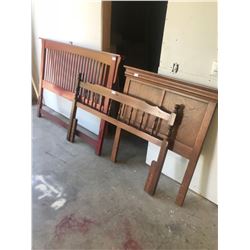 3 WOODEN HEADBOARDS - 2 - 60" AND 1 - 39"