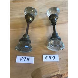 2 VINTAGE GLASS DOORKNOBS
