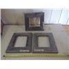 Image 1 : 3 WOODEN PICTURE FRAMES FOR 8 1/2 X 11 AND 8X10" (2X 17" X 14 1/2" AND 16" X 14 1/4")