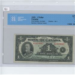 1935 ONE DOLLAR BILL VF-20 CCCS