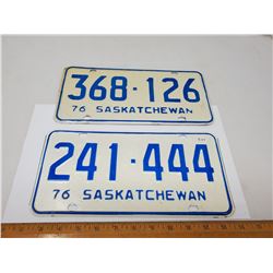 TWO 1976 LICENSE PLATES