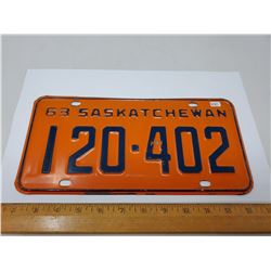 1963 LICENSE PLATE