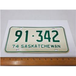 1974 LICENSE PLATE